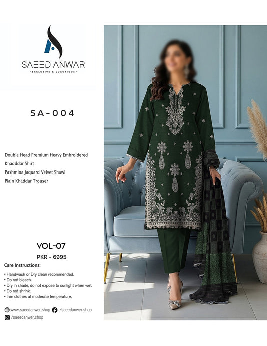 SAEED ANWAR VOL 7 DOUBLE HEAD HEAVY EMBROIDERD (SA-003)
